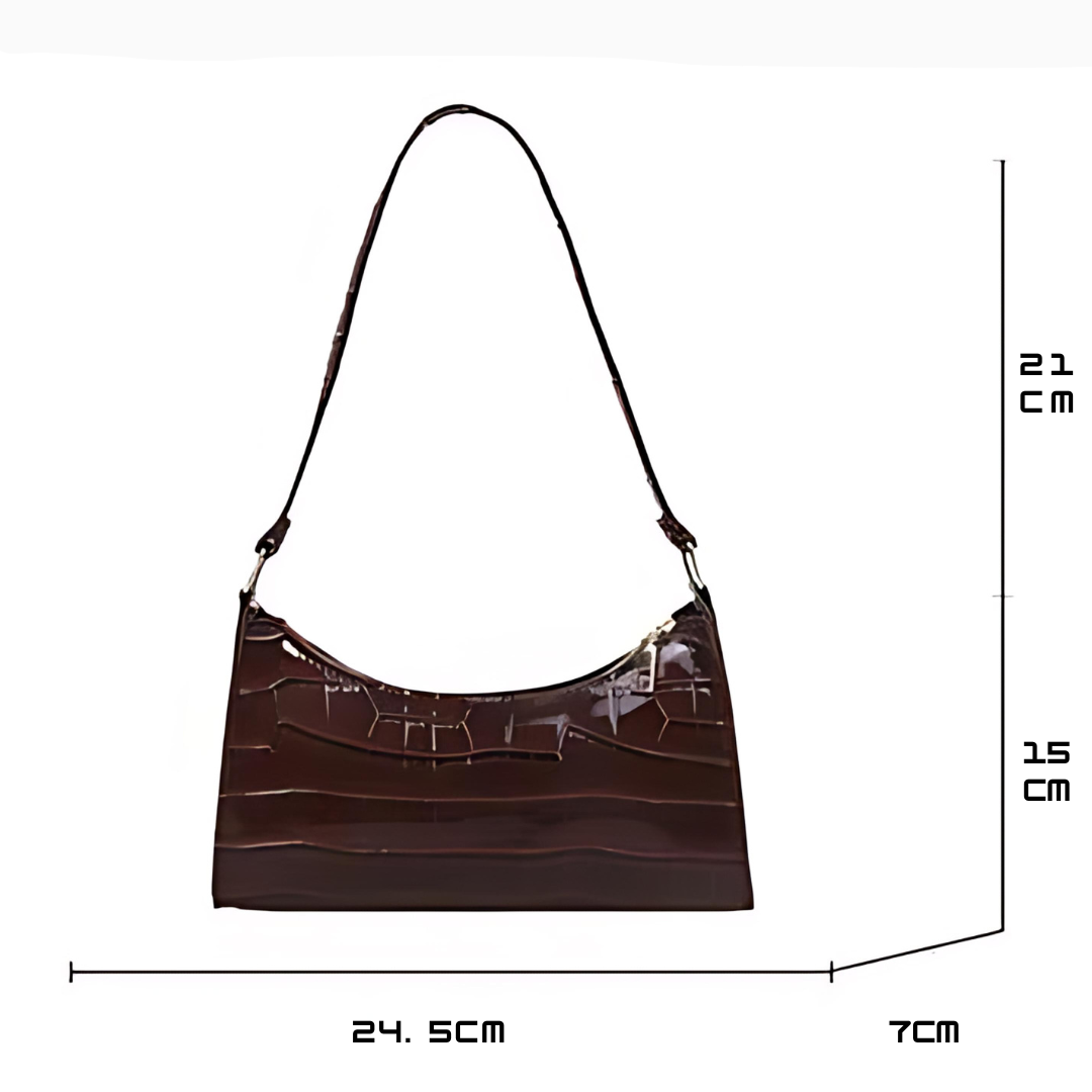 Pia | Shiny Shoulder Bag with Alligator Pattern