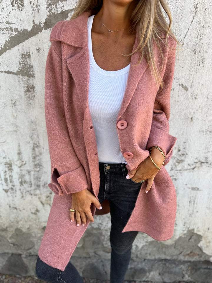 Laura | Casual Long Coat with Cuffs