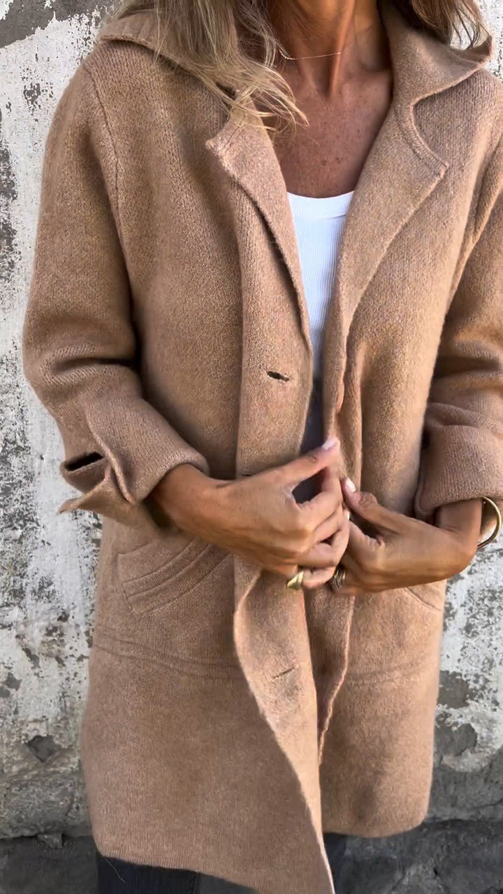 Laura | Casual Long Coat with Cuffs