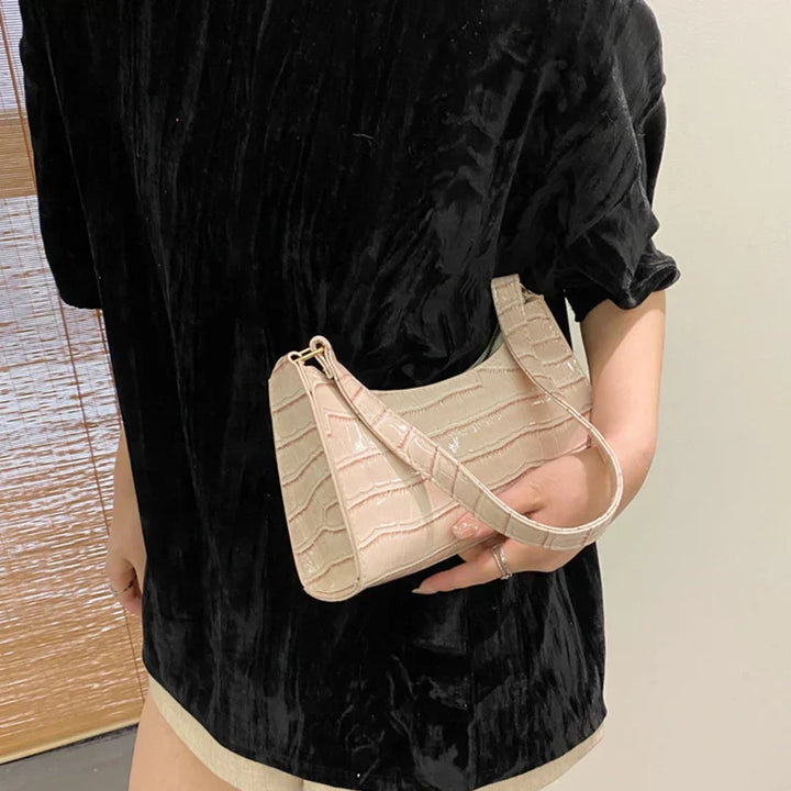 Pia | Shiny Shoulder Bag with Alligator Pattern