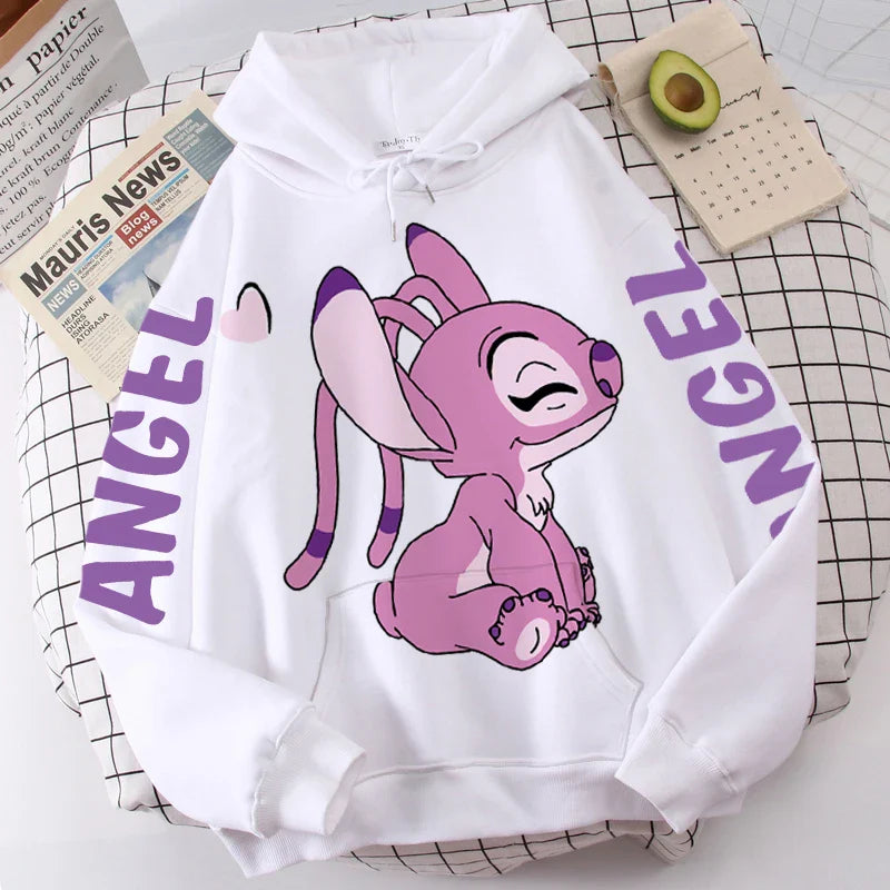 OhanaWear™ | Cartoon Hoodie with Stitch and Angel