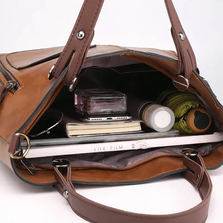 Lana | Vintage style leather shoulder bag