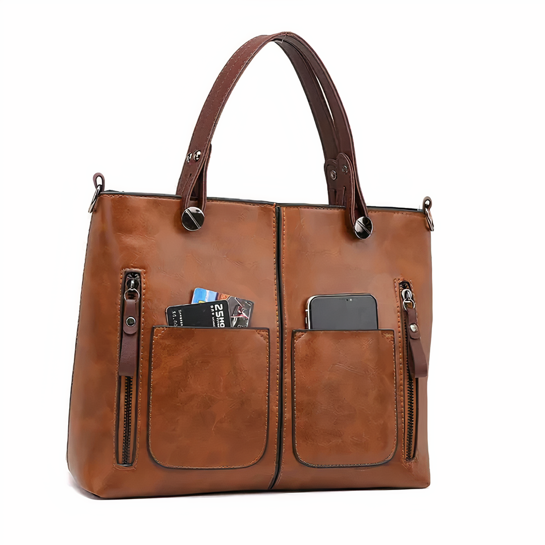 Lana | Vintage style leather shoulder bag