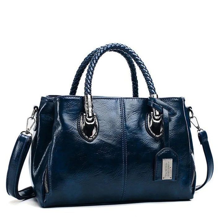 Preya | Elegant Leather Handbag with Braided Handle