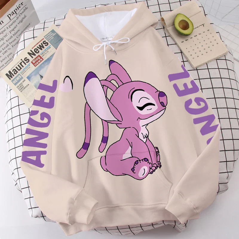 OhanaWear™ | Cartoon Hoodie with Stitch and Angel