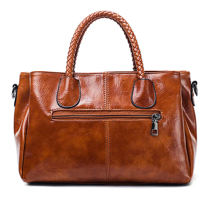 Preya | Elegant Leather Handbag with Braided Handle