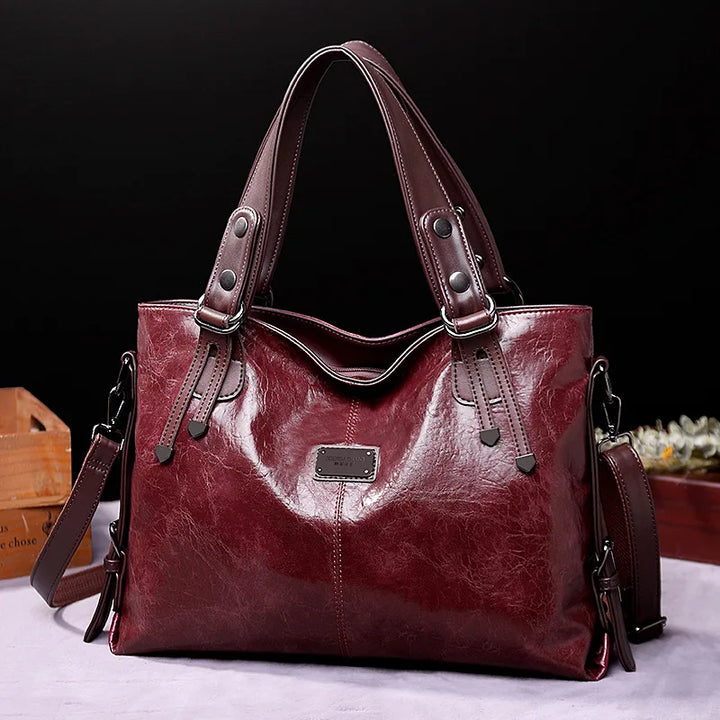 Mara | Soft Leather Bag with Two Handles and Elegant Details