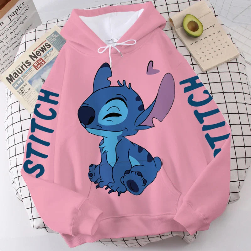 OhanaWear™ | Cartoon Hoodie with Stitch and Angel