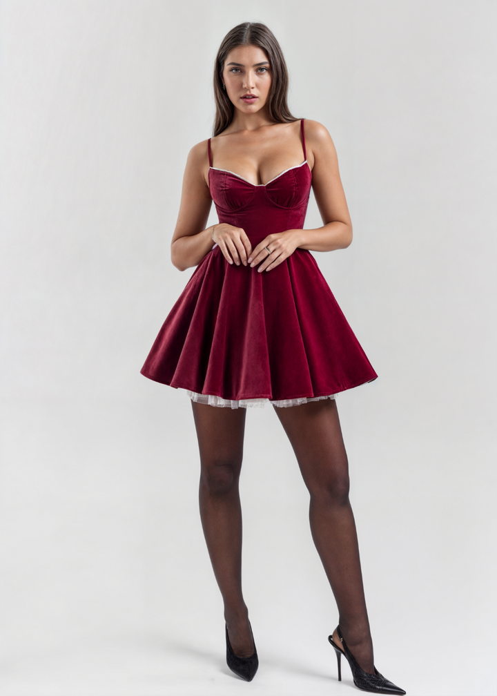 SCARLETT | Velvet Tulle Mini Dress