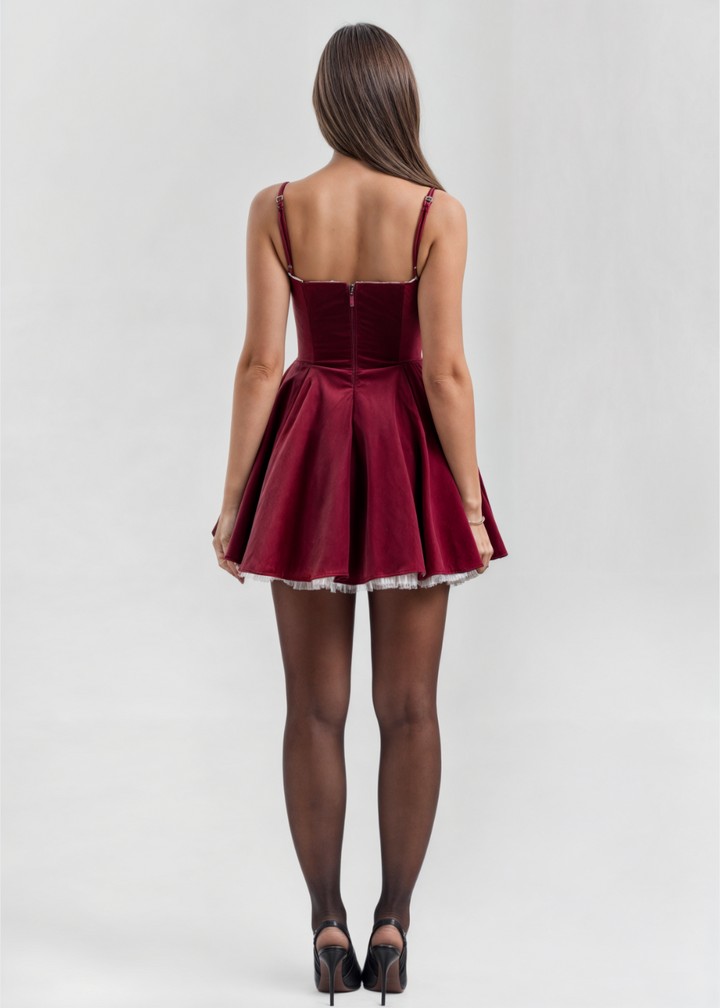 SCARLETT | Velvet Tulle Mini Dress