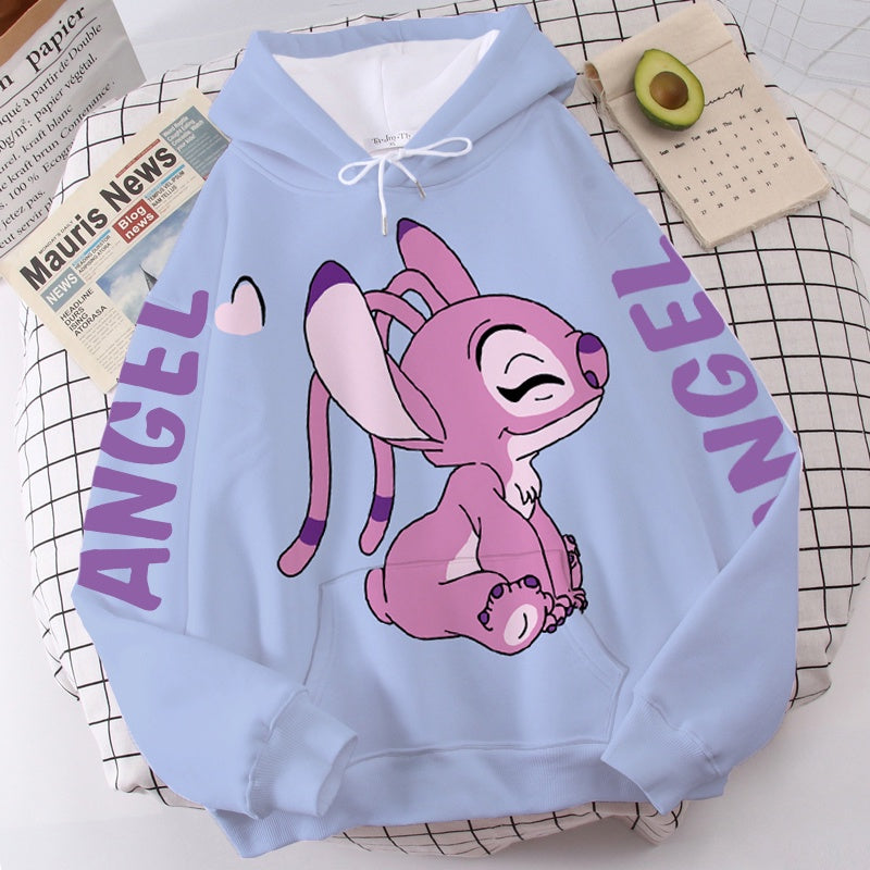 OhanaWear™ | Cartoon Hoodie with Stitch and Angel