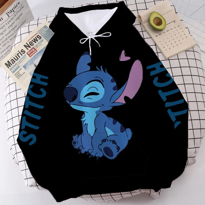 OhanaWear™ | Cartoon Hoodie with Stitch and Angel