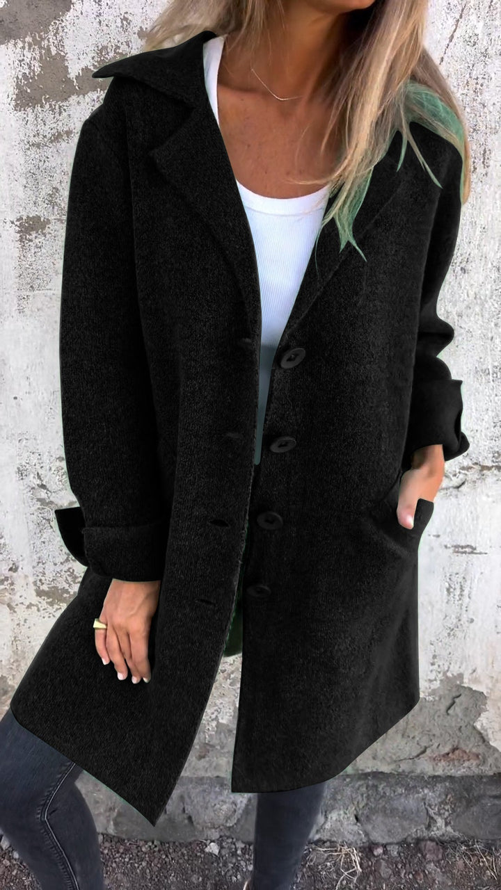 Laura | Casual Long Coat with Cuffs